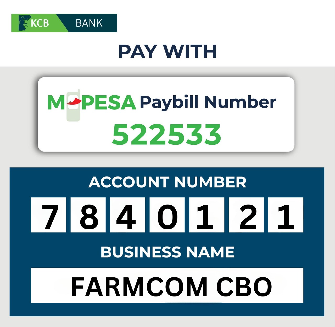 FarmCom M-PESA Paybill